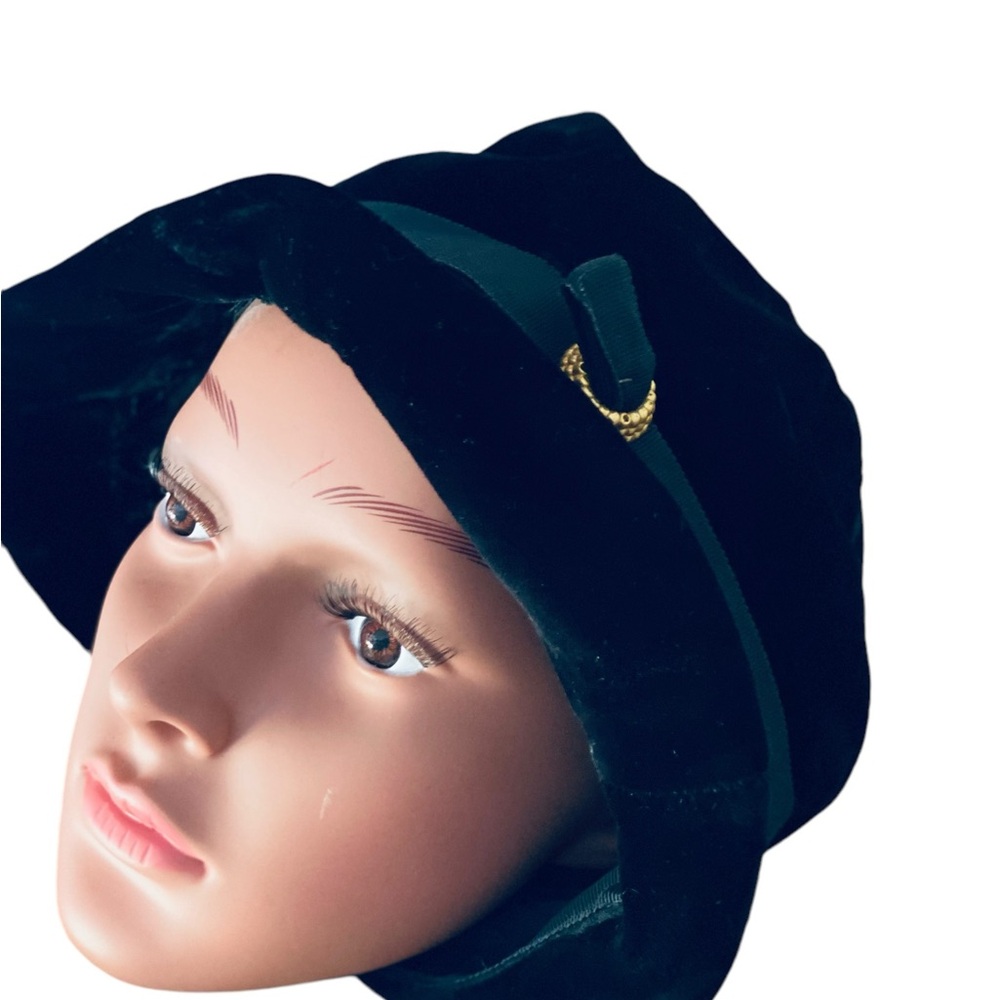 Antique black velvet hat needs repair inside